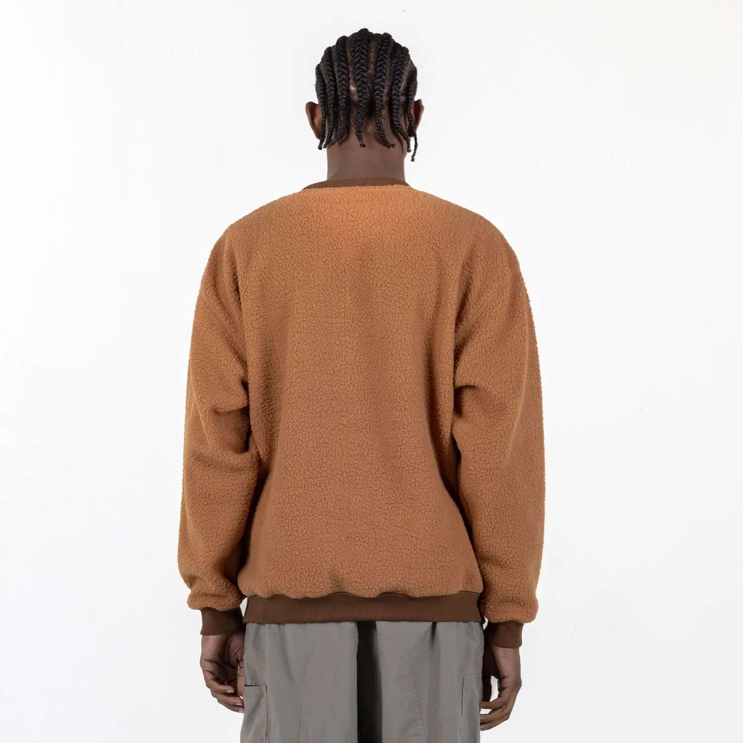 Pleasures Mars Sherpa Crewneck Brown