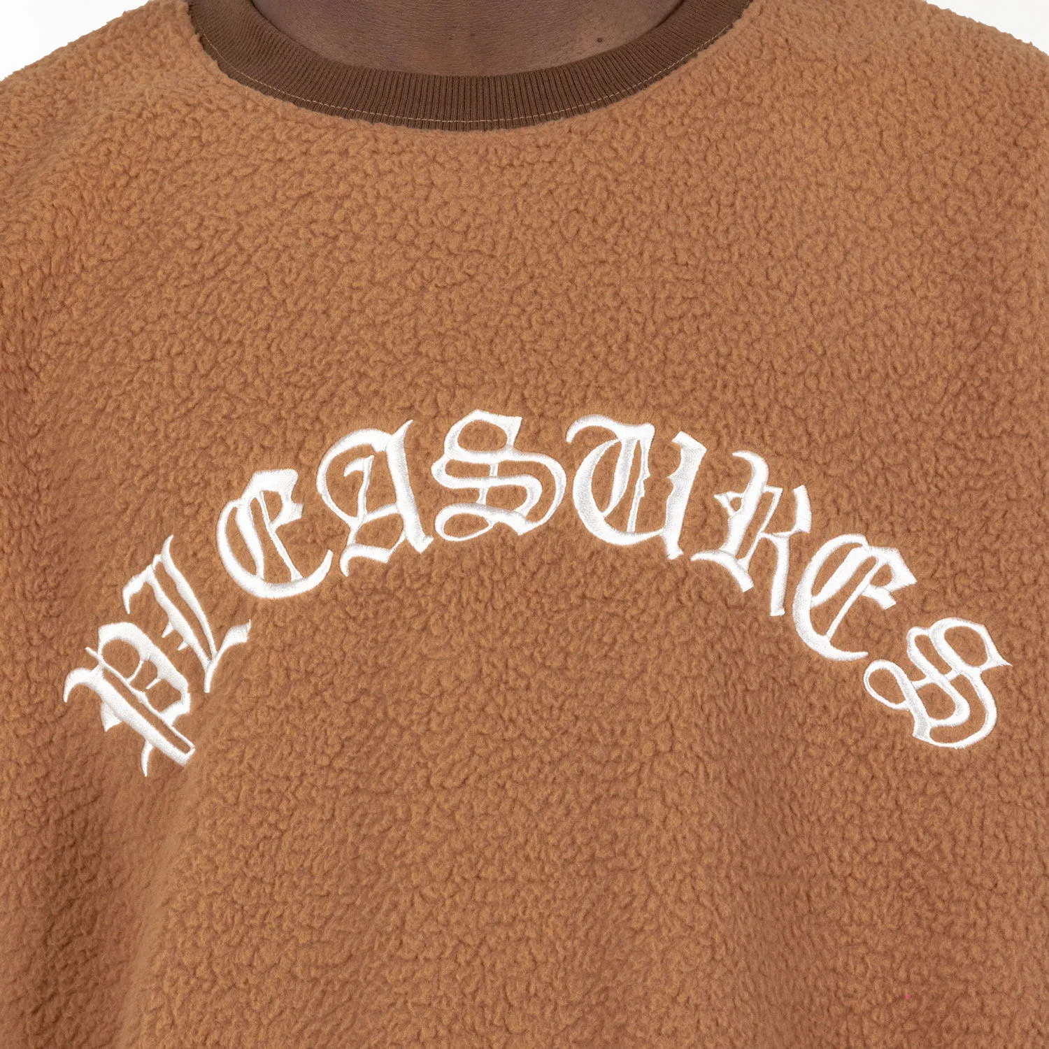 Pleasures Mars Sherpa Crewneck Brown