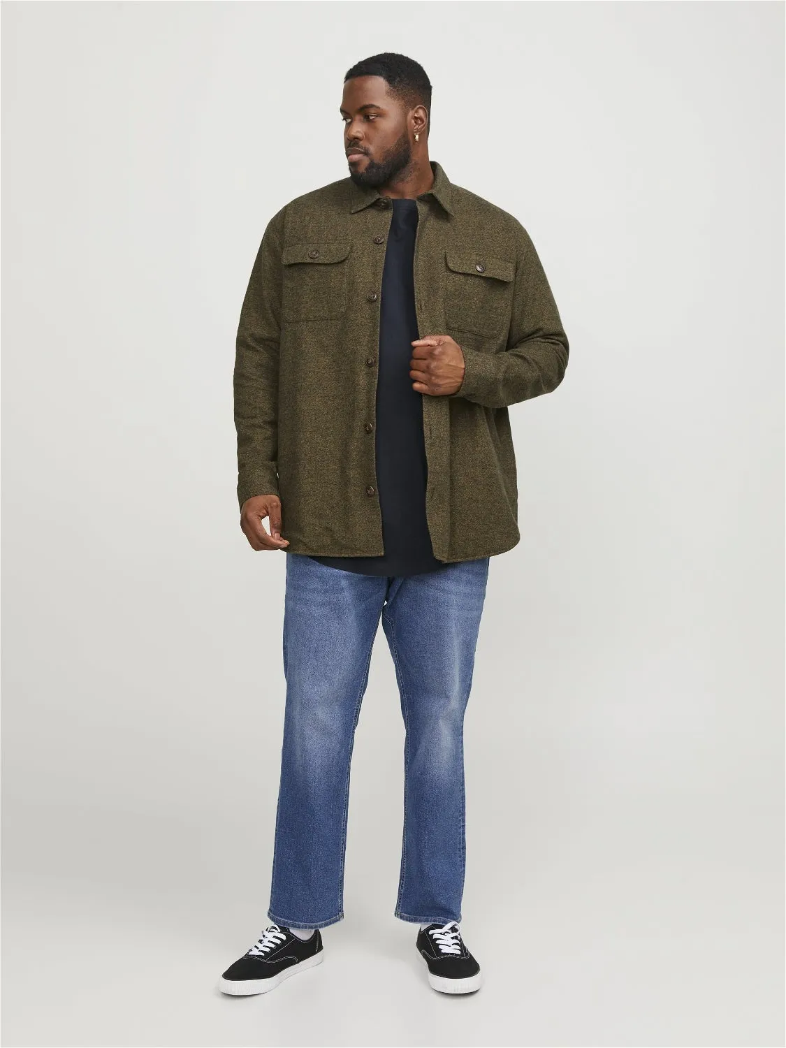 Plus Camiseta Liso | Azul oscuro | Jack & Jones®