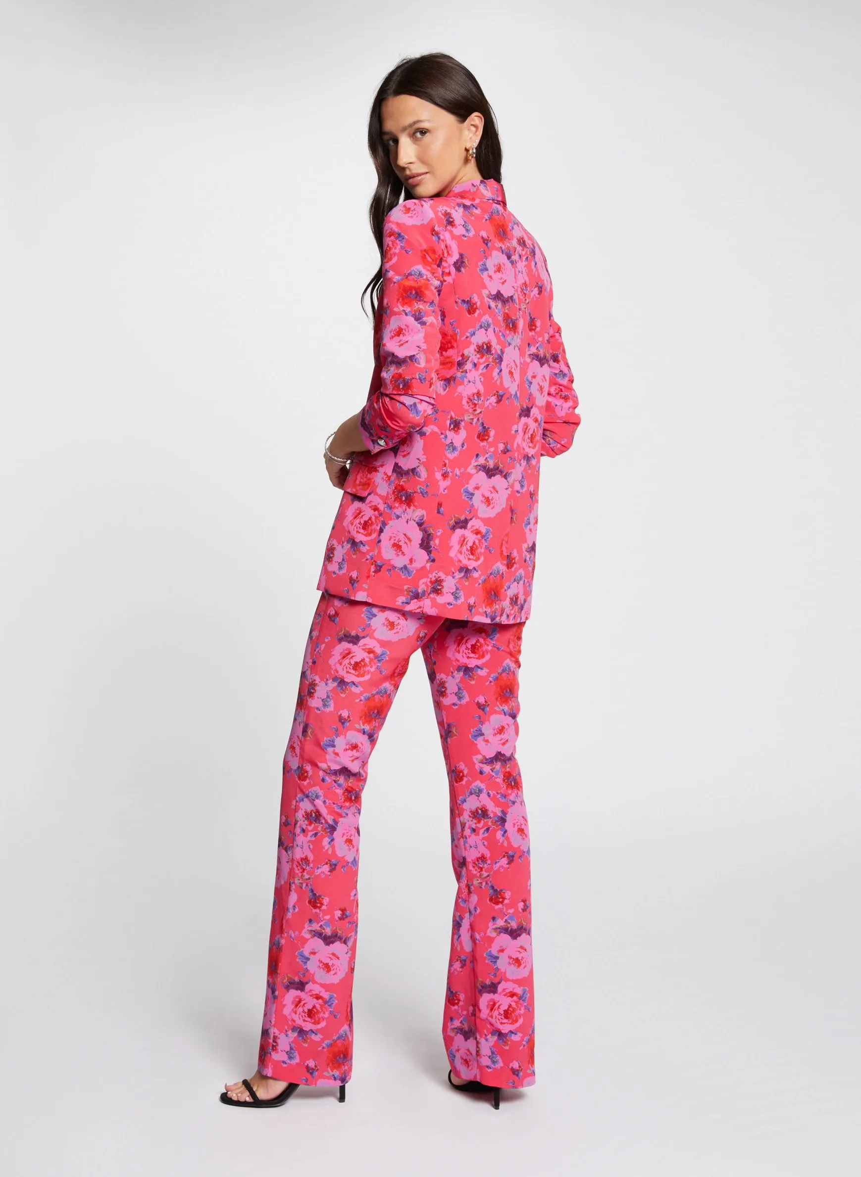 POLIN.F  PANTALóN ACAMPANADO ESTAMPADO FLORES EN MULTICOLOR