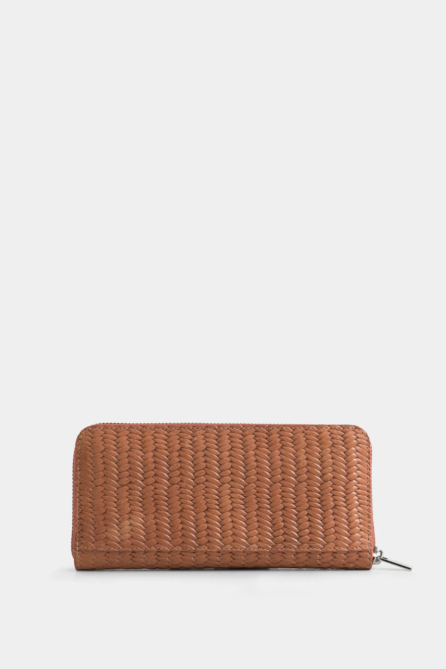 Porta chequera tulia de cuero para mujer grabado canasta