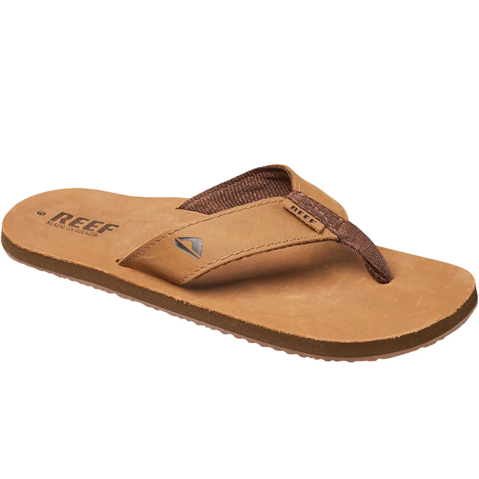 REEF MENS LEATHER SMOOTHY HOLIDAY POOL BEACH FLIP FLOPS THONGS SANDALIAS  BRONCE