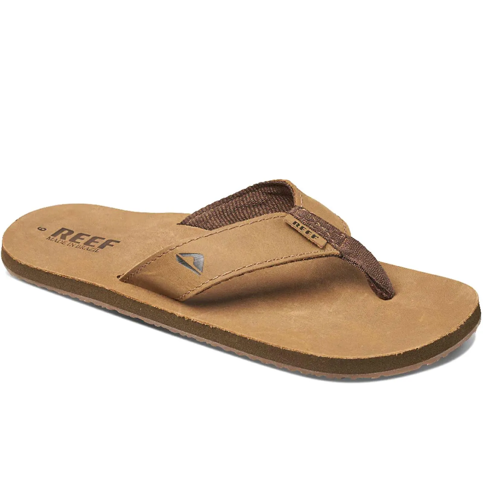 REEF MENS LEATHER SMOOTHY HOLIDAY POOL BEACH FLIP FLOPS THONGS SANDALIAS  BRONCE