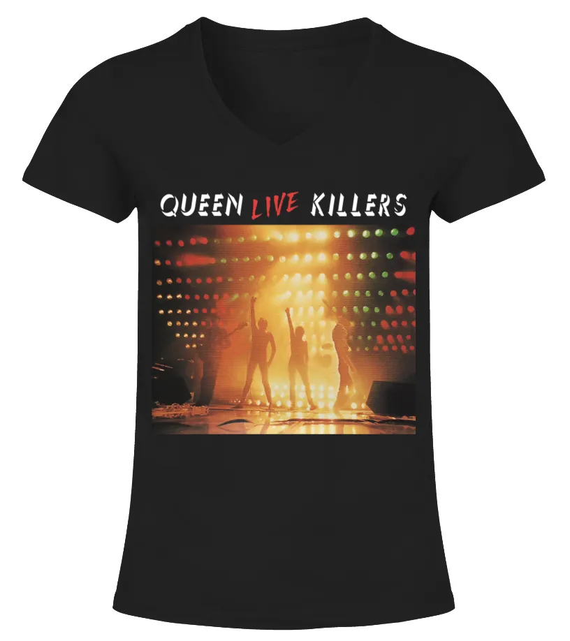 RK70S773BK. QUEEN  LIVE KILLERS CAMISETA CUELLO PICO MUJER