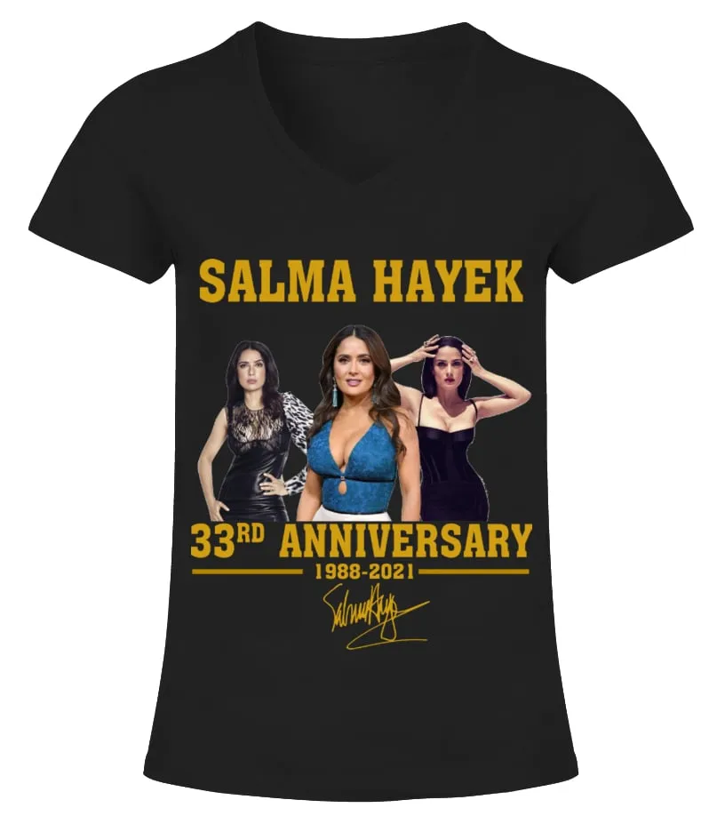 SALMA HAYEK 33RD ANNIVERSARY Camiseta cuello pico Mujer