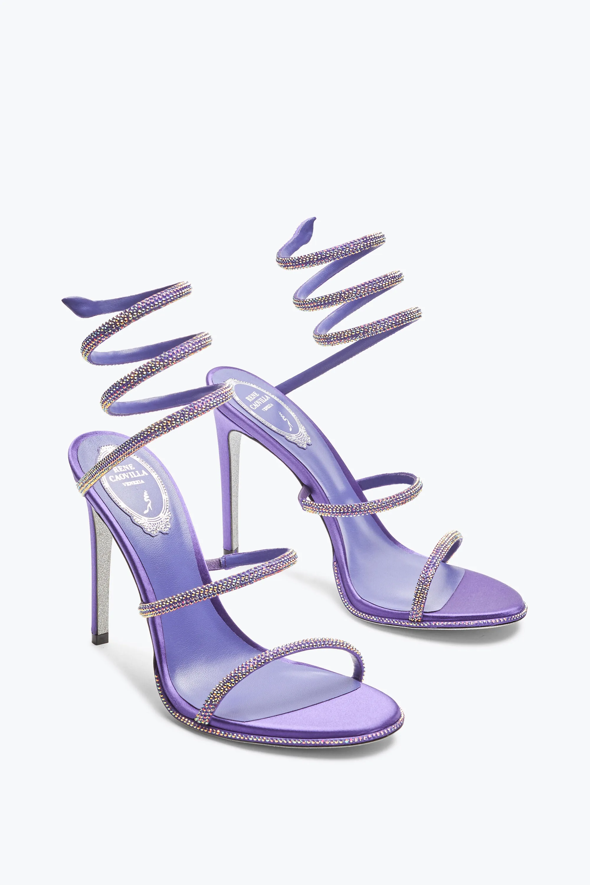 Sandalia Cleo morada con cristales 105