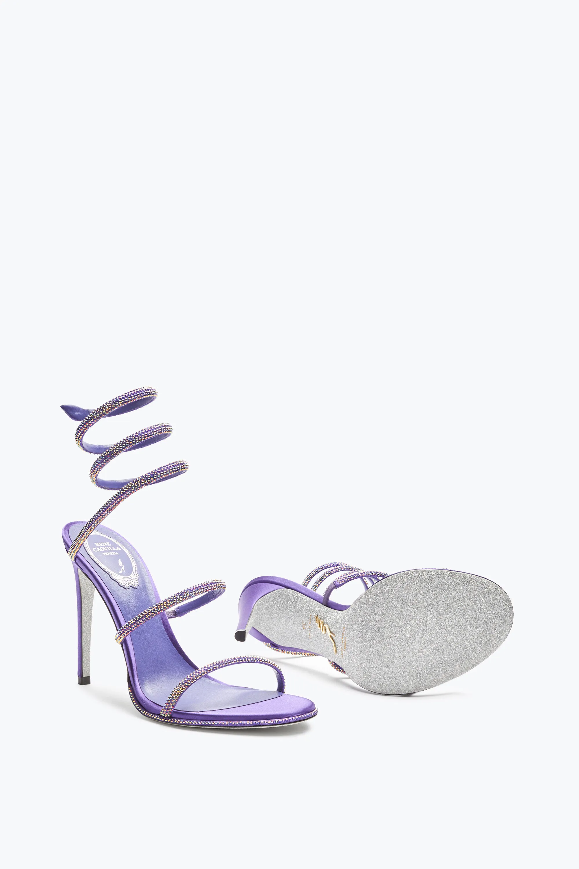 Sandalia Cleo morada con cristales 105