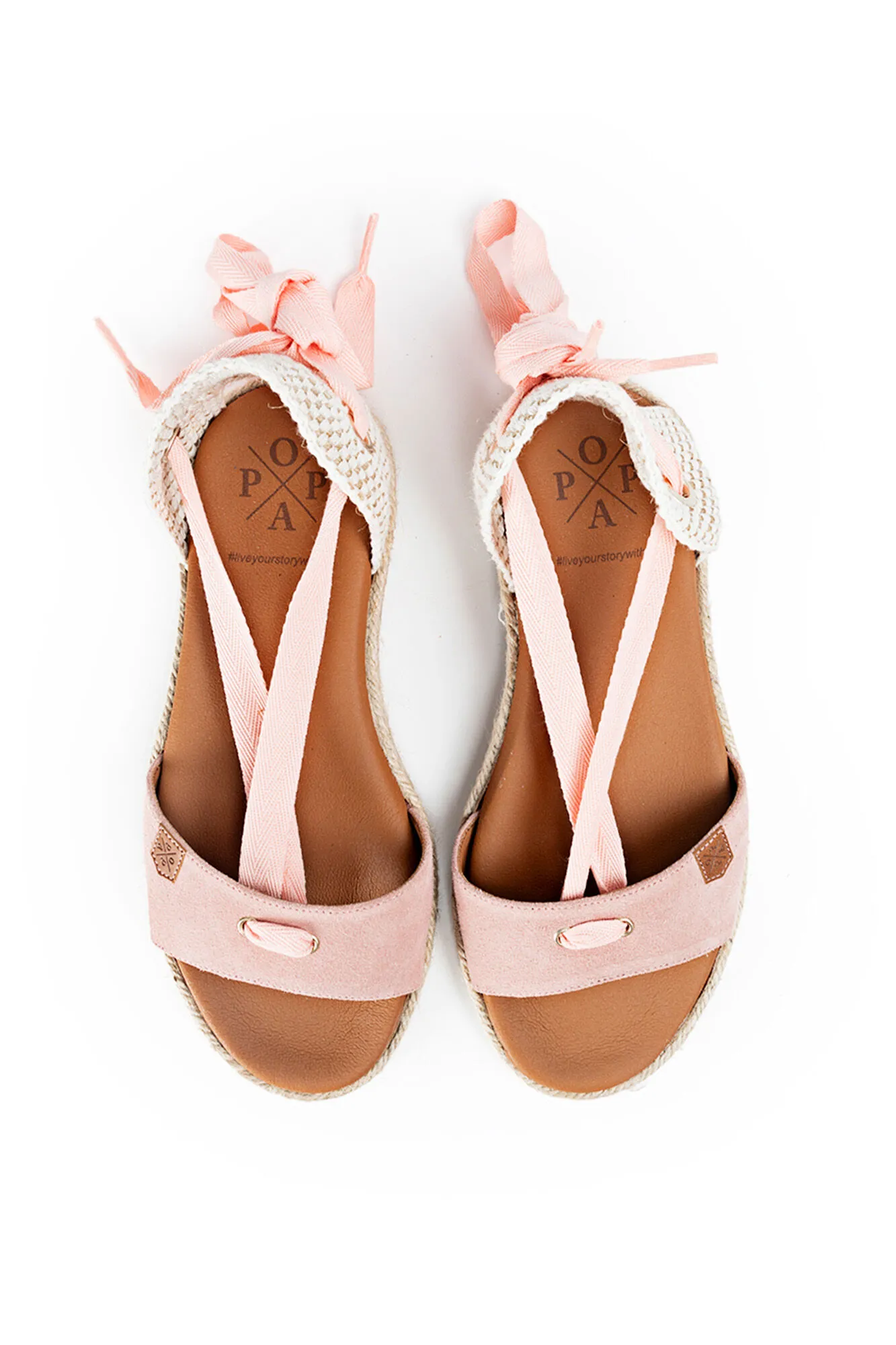 Sandalia plana Capri Serraje Rosa