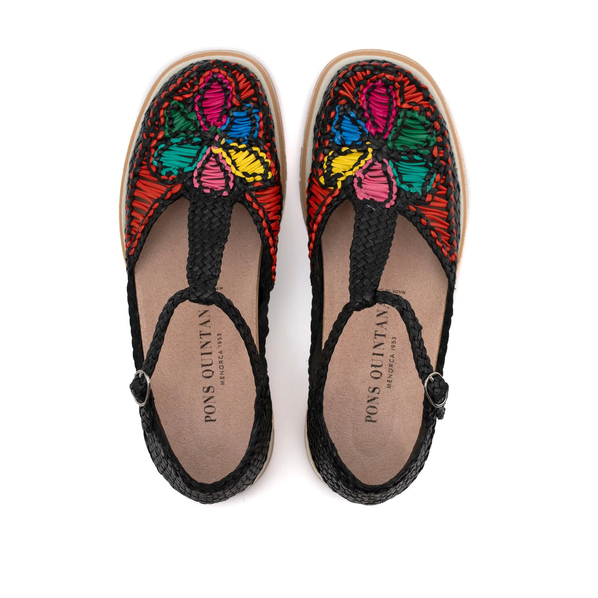 SANDALIA PLANA KERALA MULTI NEGRO