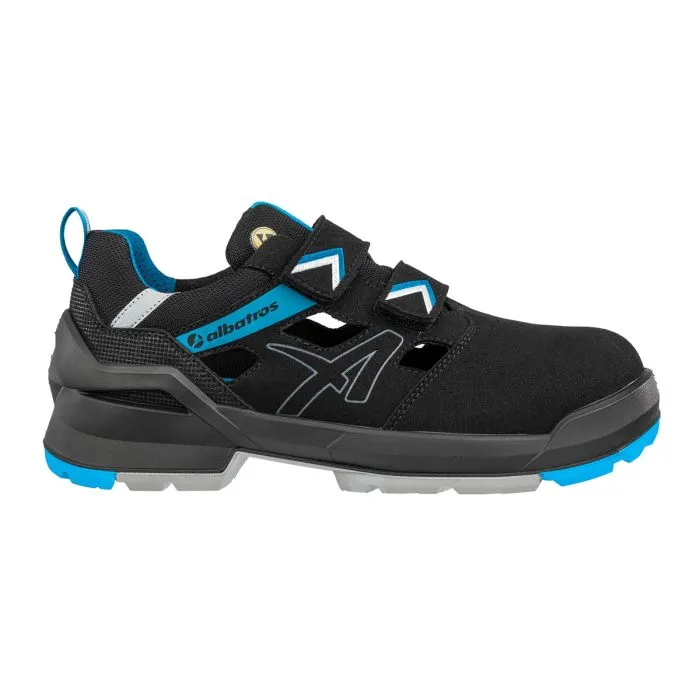 Sandalias de trabajo veganas Albatros Forge Air Blak/Blue Low S1 ESD FO SR