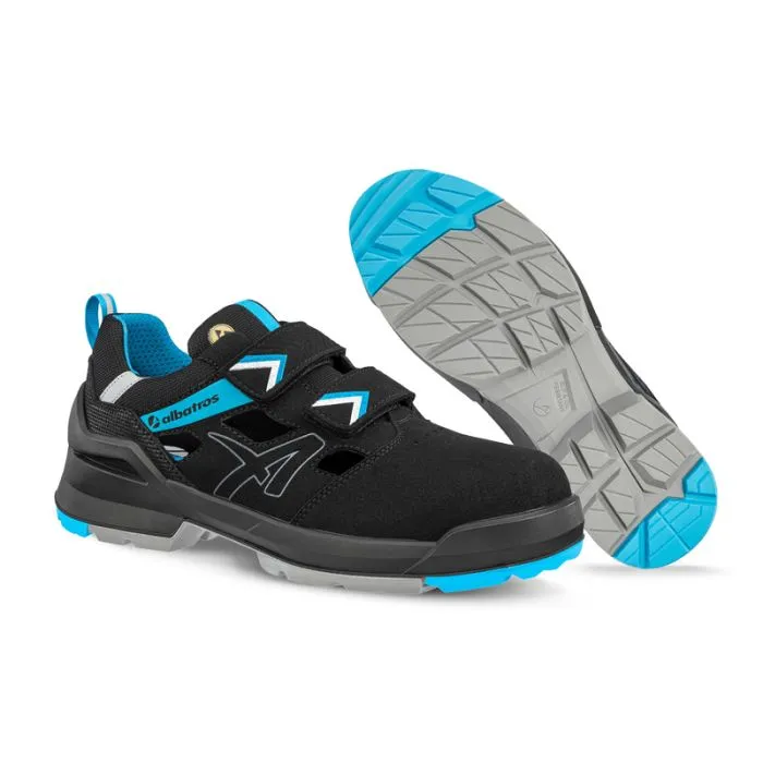 Sandalias de trabajo veganas Albatros Forge Air Blak/Blue Low S1 ESD FO SR