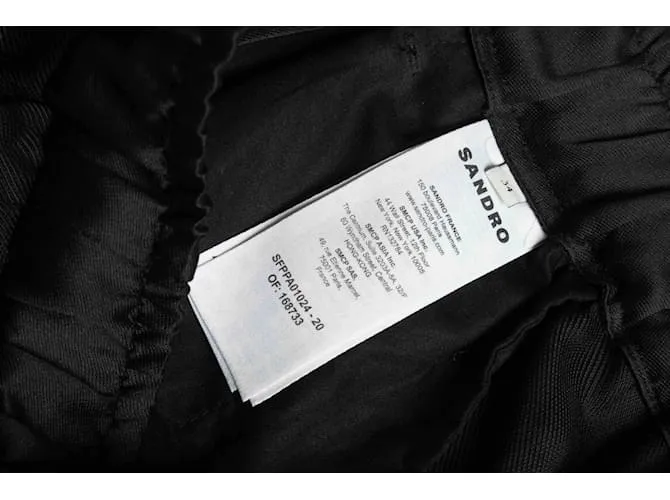 Sandro, pantalón negro con ribete de satén 