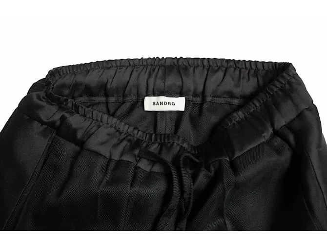 Sandro, pantalón negro con ribete de satén 