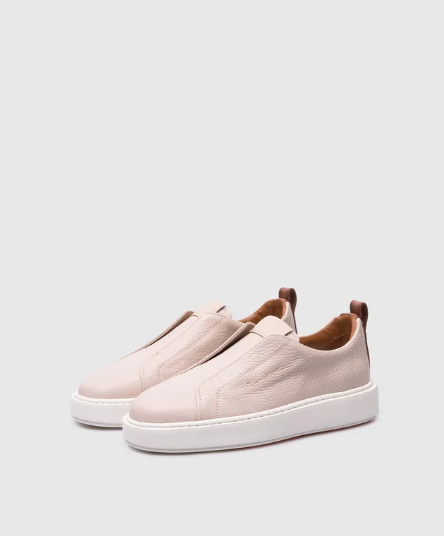 Santoni Beige leather desserts