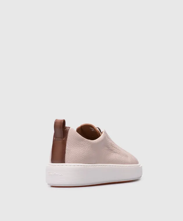 Santoni Beige leather desserts