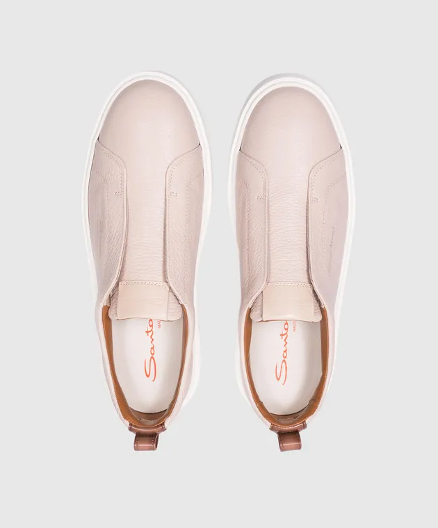 Santoni Beige leather desserts