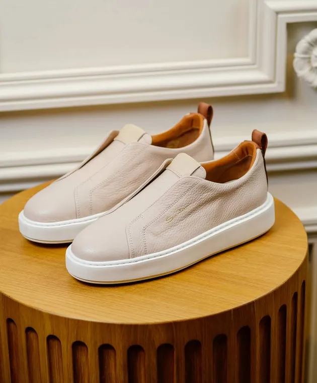 Santoni Beige leather desserts
