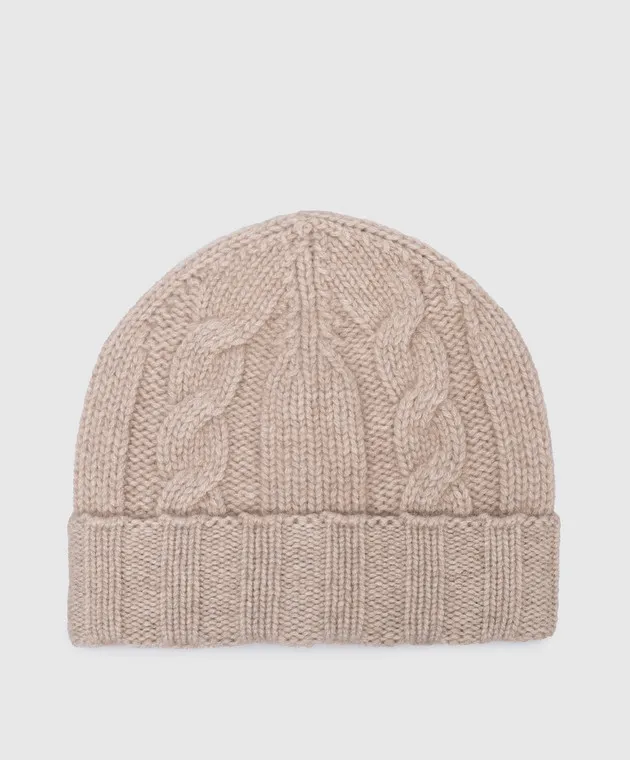 Simonetta Ravizza Beige cap CERVINO made of cashmere