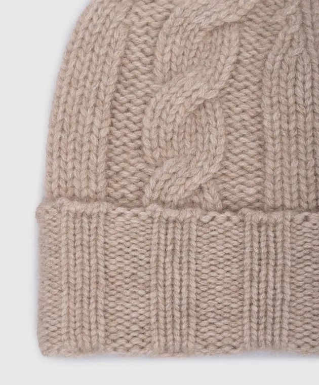 Simonetta Ravizza Beige cap CERVINO made of cashmere