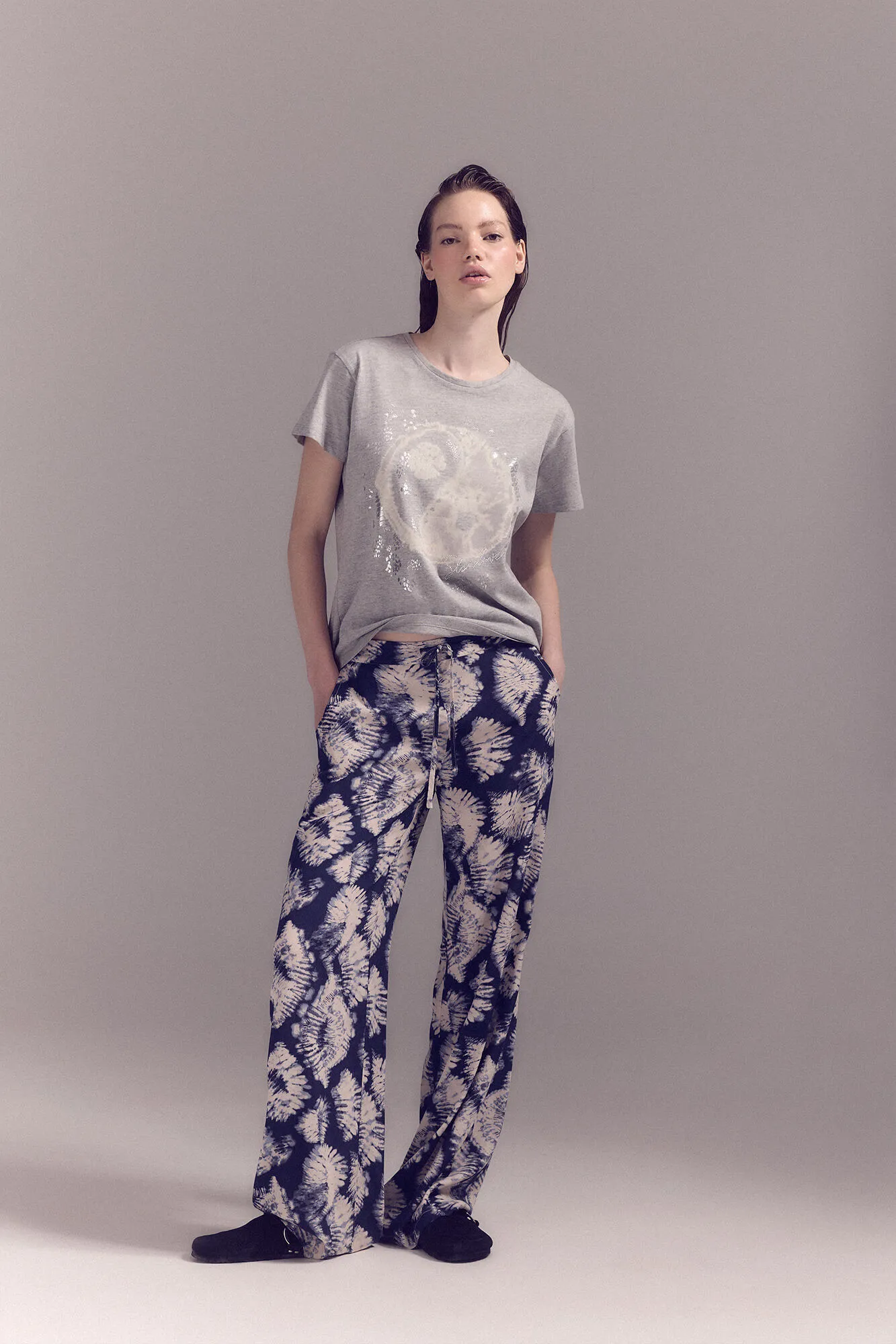 Slowlove Pantalón fluído estampado