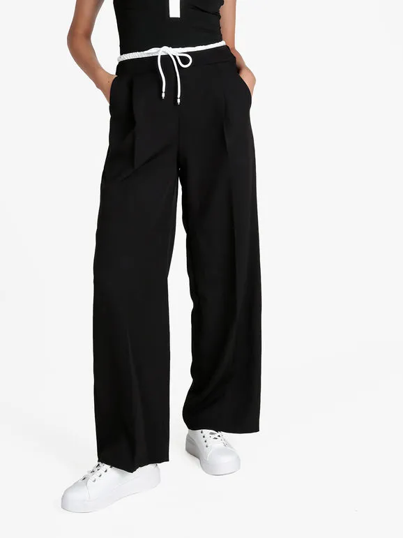 Solada Pantalón palazzo de mujer con cordón