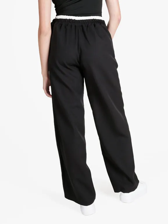 Solada Pantalón palazzo de mujer con cordón
