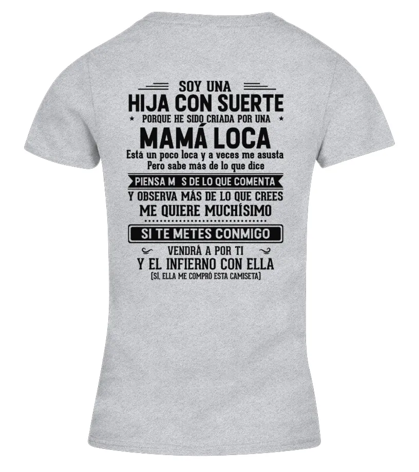 SOY UNA HIJA CON SUERTE Camiseta cuello pico Mujer
