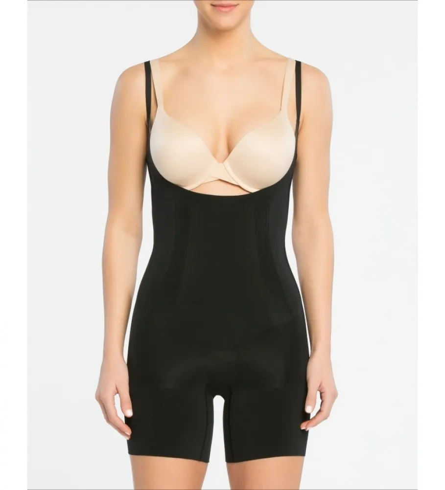SPANX FAJA CON ESCOTE POR DEBAJO DEL PECHO Y PIERNA CORT 10130R NEGRO