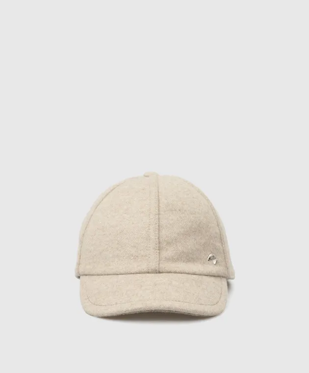 Stefano Ricci Children's light beige cashmere cap