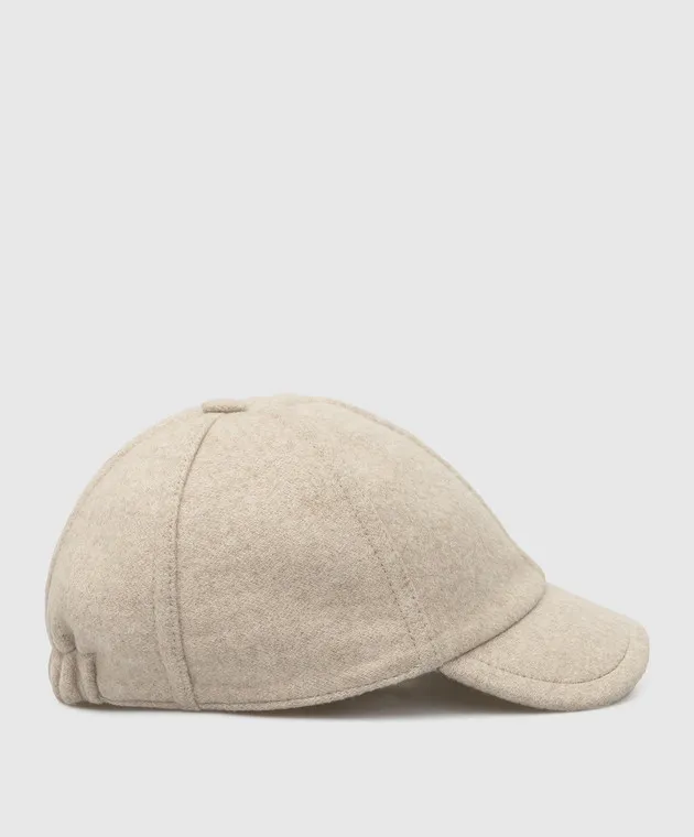 Stefano Ricci Children's light beige cashmere cap