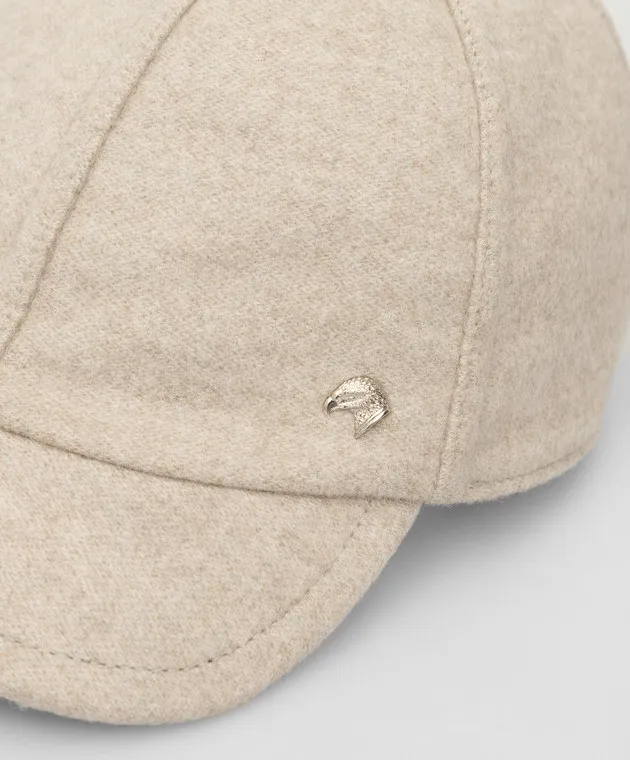 Stefano Ricci Children's light beige cashmere cap