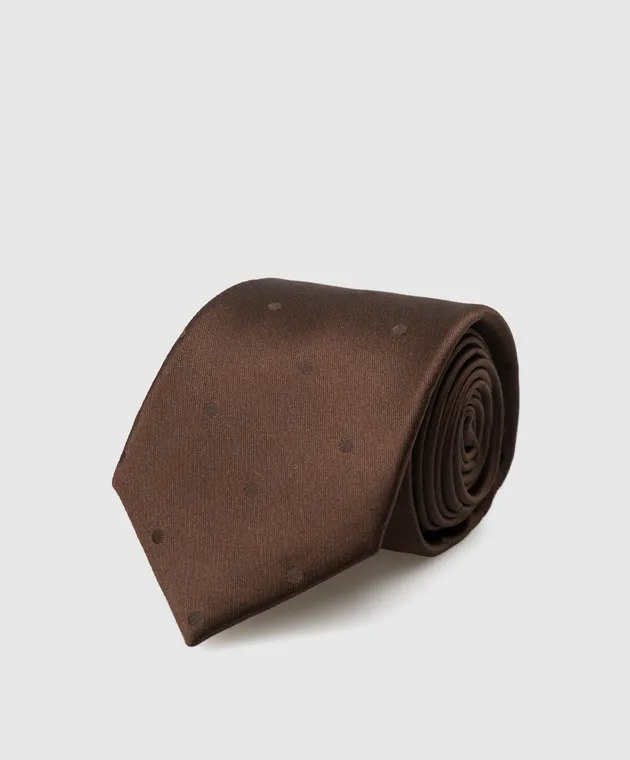 Stefano Ricci Children's silk brown patterned tie