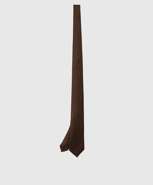 Stefano Ricci Children's silk brown patterned tie