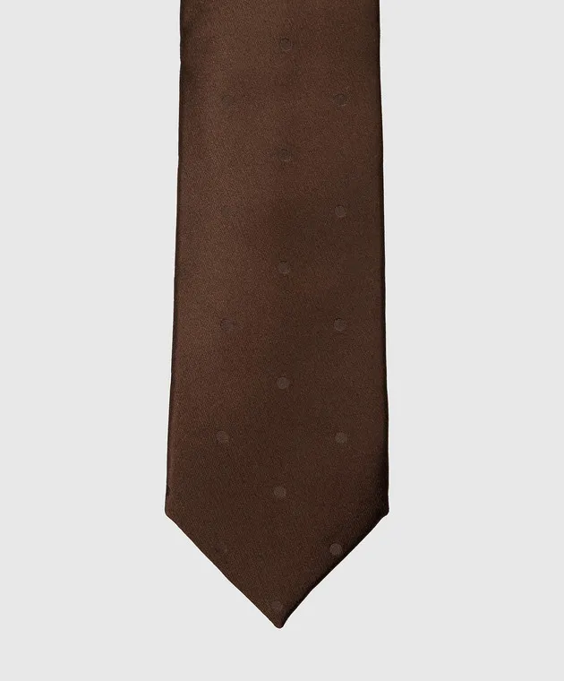 Stefano Ricci Children's silk brown patterned tie
