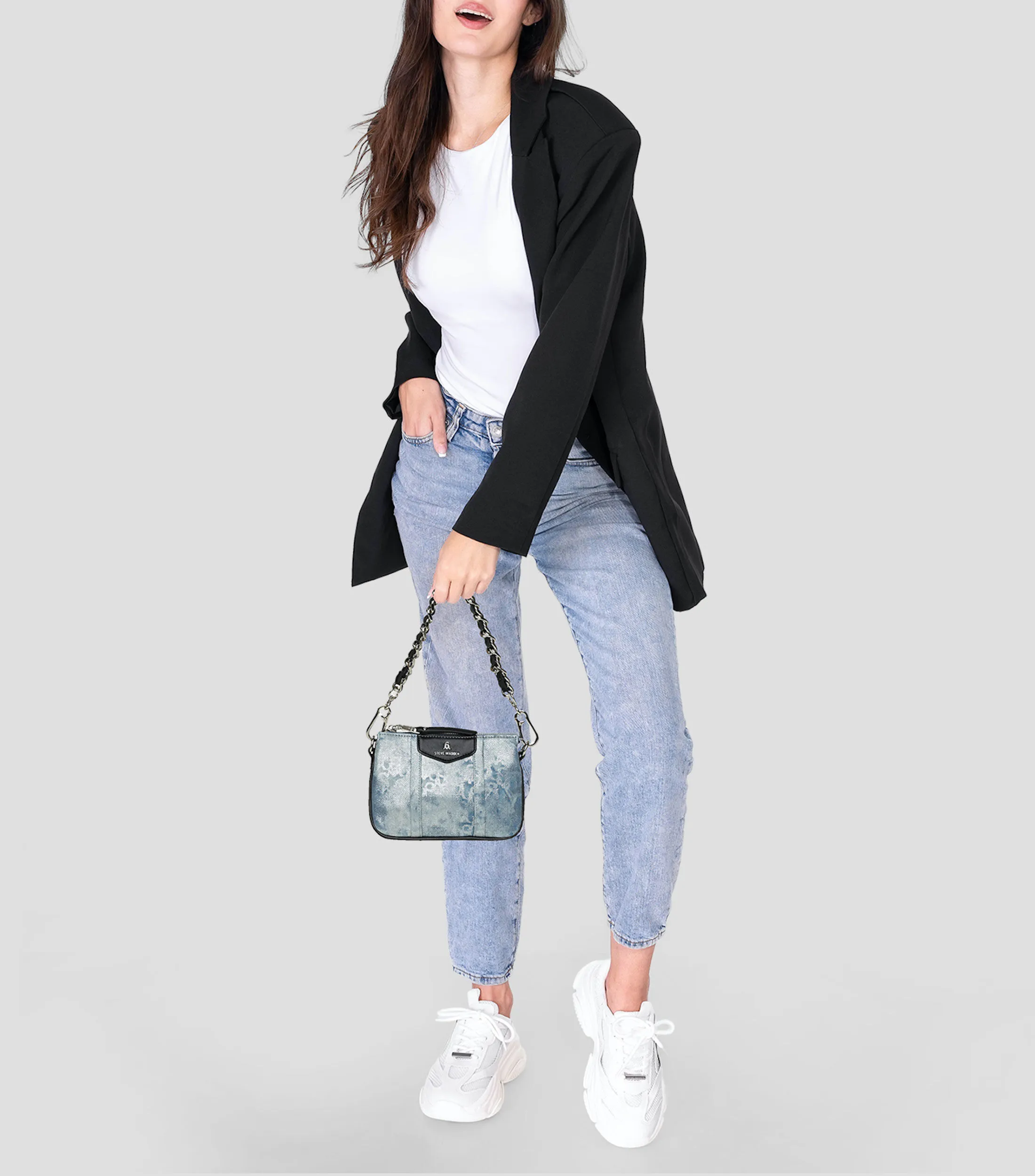 STEVE MADDEN BOLSO SHOULDER CON MONOGRAM BRAMIED MUJER