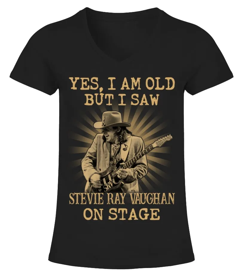 Stevie Ray Vaughan BK (2) Camiseta cuello pico Mujer