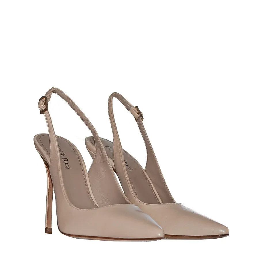 Stiletto alto destalonado en beis