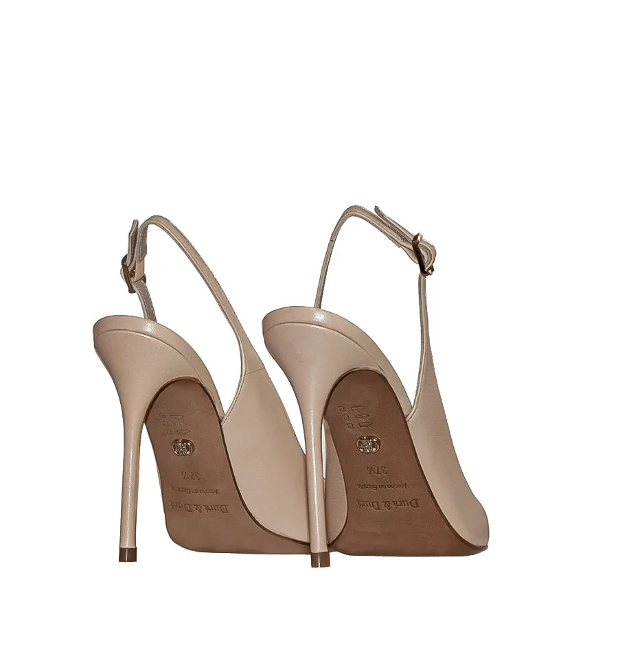 Stiletto alto destalonado en beis