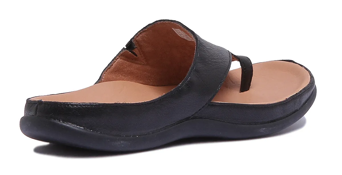 Strive Capri Sandalia de cuero con lazo en el dedo del pie para mujer en oro metálico