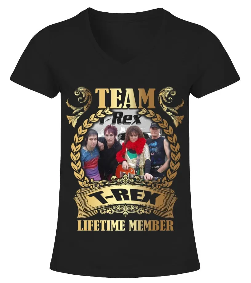 TEAM TREX  LIFETIME MEMBER CAMISETA CUELLO PICO MUJER