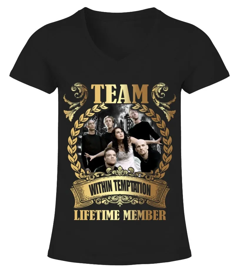 TEAM WITHIN TEMPTATION  LIFETIME MEMBER CAMISETA CUELLO PICO MUJER