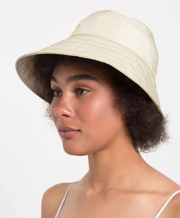 The Attico Beige panama with logo