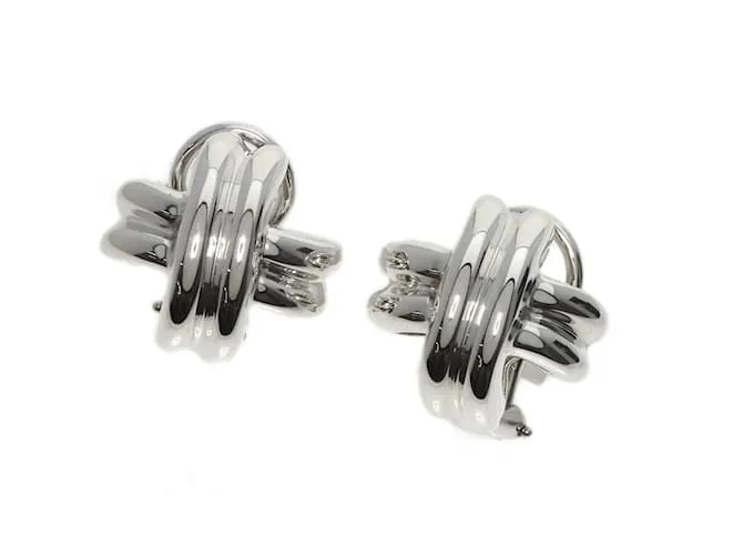 Tiffany & Co Pendientes de clip de plata Tiffany Signature 