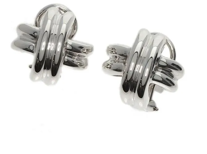 Tiffany & Co Pendientes de clip de plata Tiffany Signature 