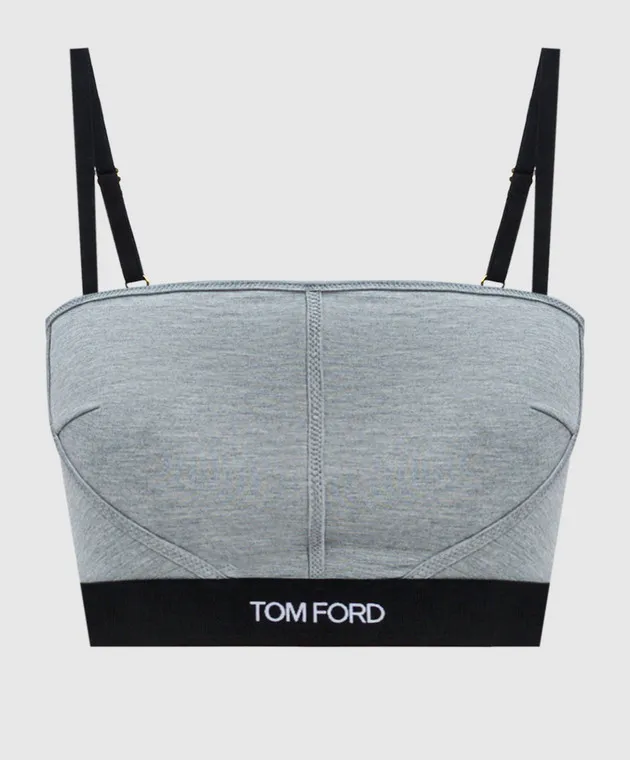 Tom Ford Gray melange top with logo