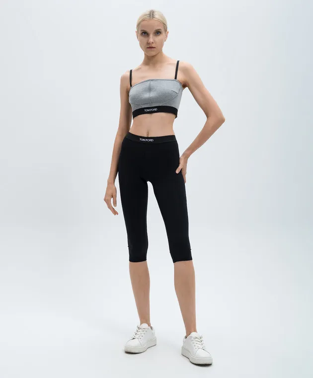 Tom Ford Gray melange top with logo