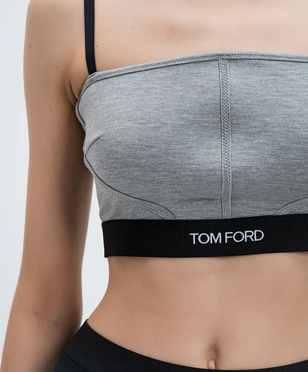 Tom Ford Gray melange top with logo