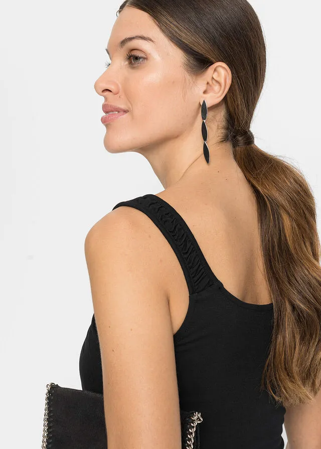 Top con cordón Negro