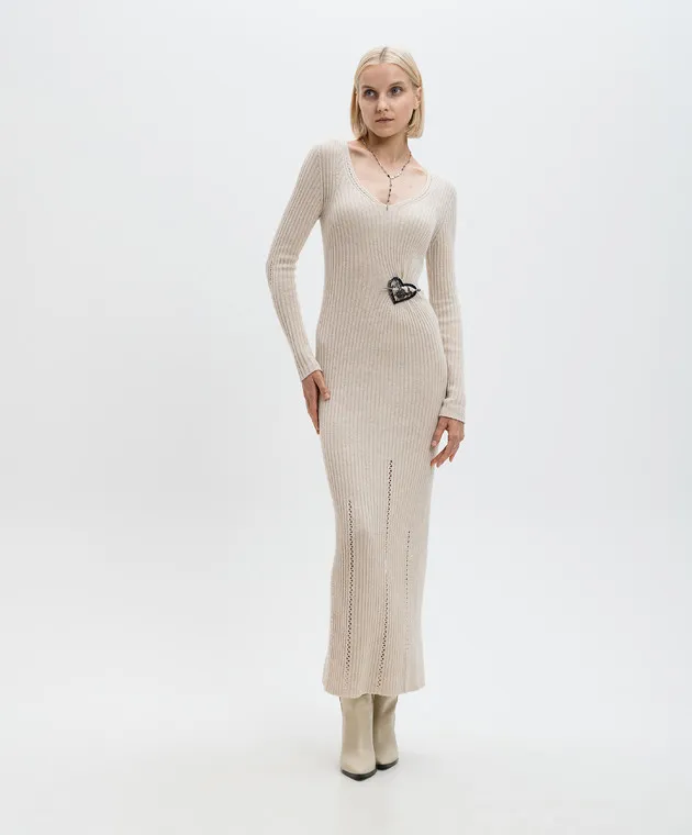 Twinset Beige dress with ribbed wool