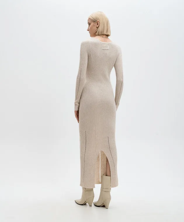 Twinset Beige dress with ribbed wool